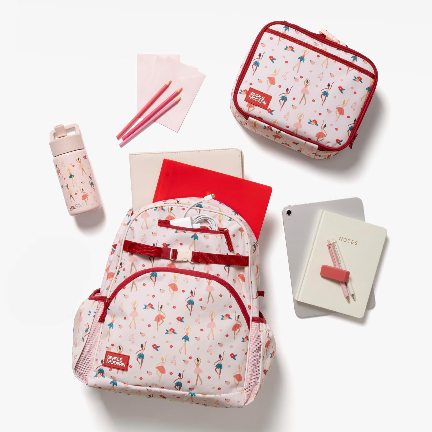 Simple Modern Disney Kids Lunch Box For School | Reusable Insulated Lunch Bag For Toddler, Girl, And Boy | Meal Containers With Exterior & Interior Pockets | Hadley Collection | Princess Rainbows