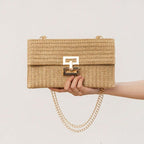 Straw Clutch Purse for Women Designer Evening Handbag Summer Beach Shoulder Crossbody Bag | Straw, Purse, Designer, Evening, Summer, Beach