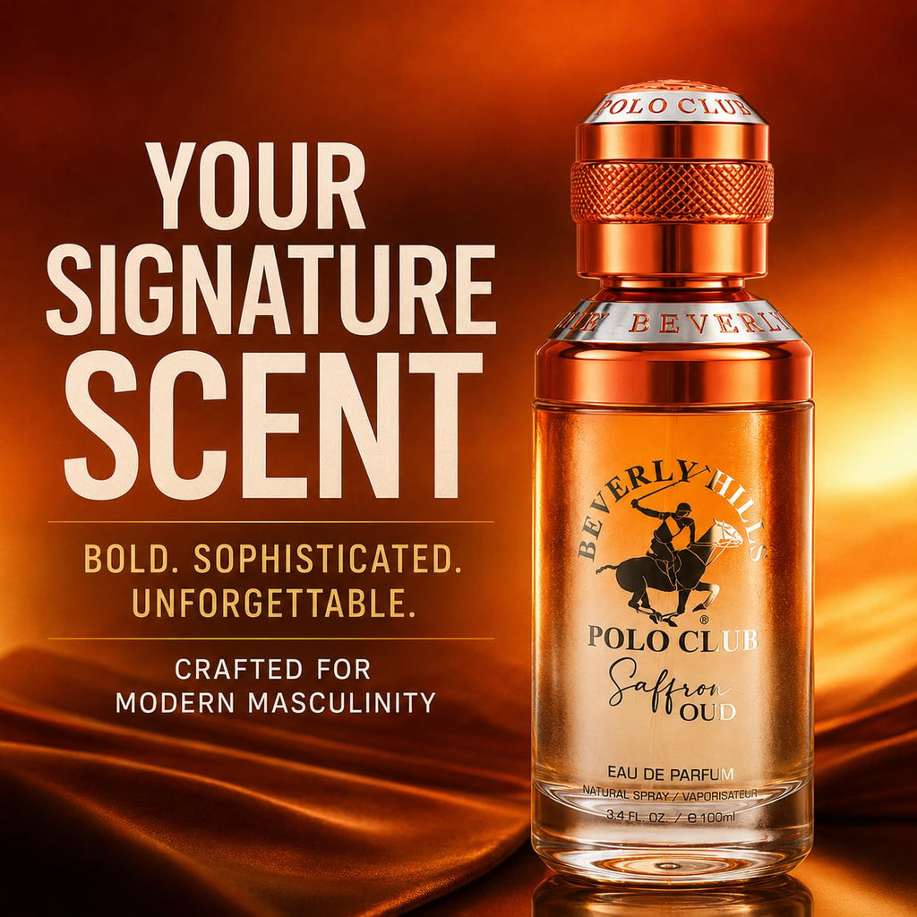 Beverly Hills Polo Club Saffron Oud Eau De Parfum For Men – 3.4 Fl Oz / 100Ml | Rich Oriental Saffron & Oud Cologne | Long-Lasting All-Day Masculine Fragrance Spray