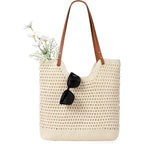 Sightor Crochet Beach Bag, Woven Tote Bag Summer Boho Bag Travel Casual Shoulder Bag For Summer Vacation