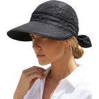 2-in-1 Women’s Sun Visor Sun Hat Zipper Off Ponytail Friendly, Lightweight Quick Dry, Summer UV Protection