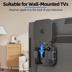 Mount For Apple Tv, Wall Mount Behind Tvs Bracket, Black Apple Tv Holder Compatible With All Apple Television Generations (Including All 4K Models), Easy Screw Mount Or Stick On Back Of Tvs