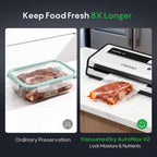 FRESKO Vacuum Sealer Machine with Automatic Bag Detection, 0.2-inch Widened Heating Strip, Compact Food Sealer, Easy to Use, Starter Kit