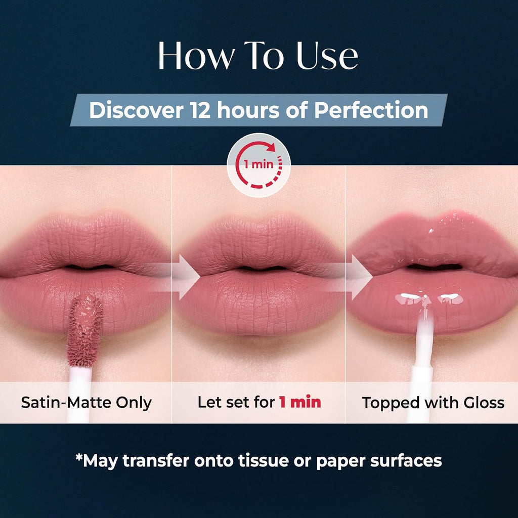 Laka Perfect Twin Lip - Dual-Ended Matte Liquid Lipstick & Clear Gloss | Transfer Proof Color | High Pigmented Lightweight Non-Sticky | Korean Makeup | #908 In Caffeine (Warm Taupe Brown), 0.31Oz