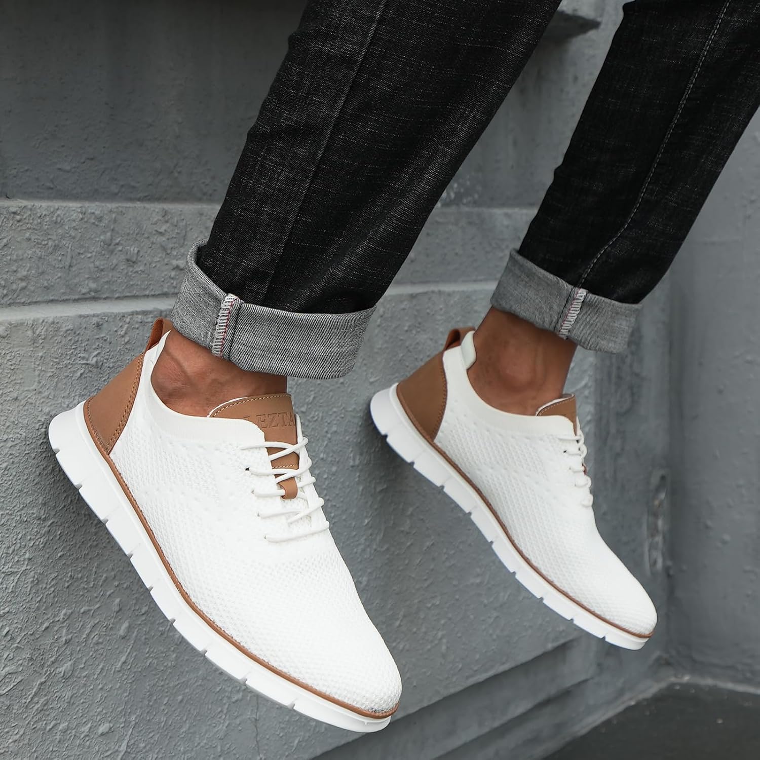 Men'S Casual Dress Oxfords Sneakers Business Mesh Breathable Lightweight Walking Shoes Tennis Comfortable