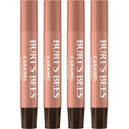 Burt'S Bees Shimmer Lip Tint Set, Tinted Lip Balm Stick, Moisturizing For All Day Hydration With Natural Origin Glowy Pigmented Finish & Buildable Color, Caramel (4-Pack)