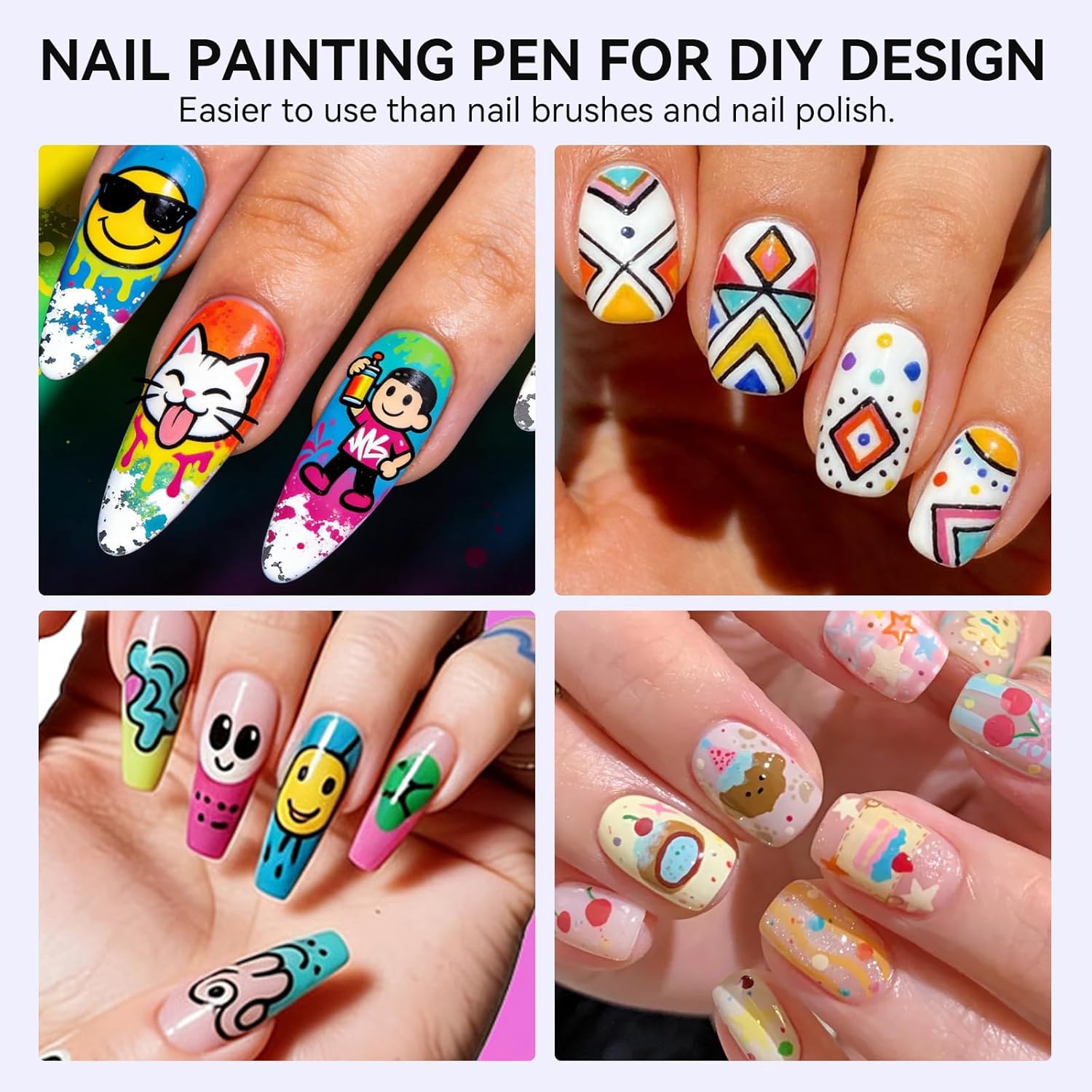 24 Color Nail Art Pens Set 0.3-4MM Nail Polish Pens Quick-Drying for Painting Liner Dotting Marker,Drawing Pen for Nail Design,Waterproof Acrylic Nail Brush Pen Manicure Tools Salon Home