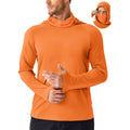 Pinspark Men'S Sun Protection Hoodie With Mask Upf 50+ Uv Long Sleeve Shirt Men Rash Guard Performance Fishing Hiking Shirt