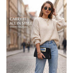 Vaschy Clutch Purse For Women,Fashion Vegan Leather Cut-Out Handle Evening Handbag Crossbody Shoulder Bag For Wedding,Party