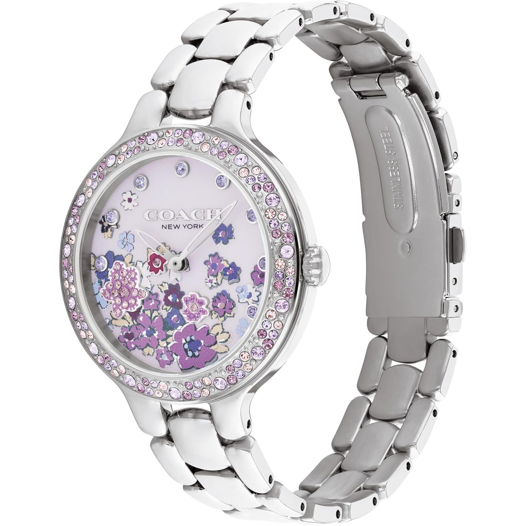 Coach Chelsea Women'S 2H Quartz Watch - 36Mm Stainless Steel Bracelet - Crystal-Set Bezel With Floral Design - Premium Fashion Timepiece - Gift For Her