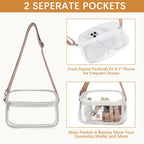 Bostanten Clear Bag For Women Stadium Approved Clear Bags Crossbody Purse Trendy For Concerts Sports Events