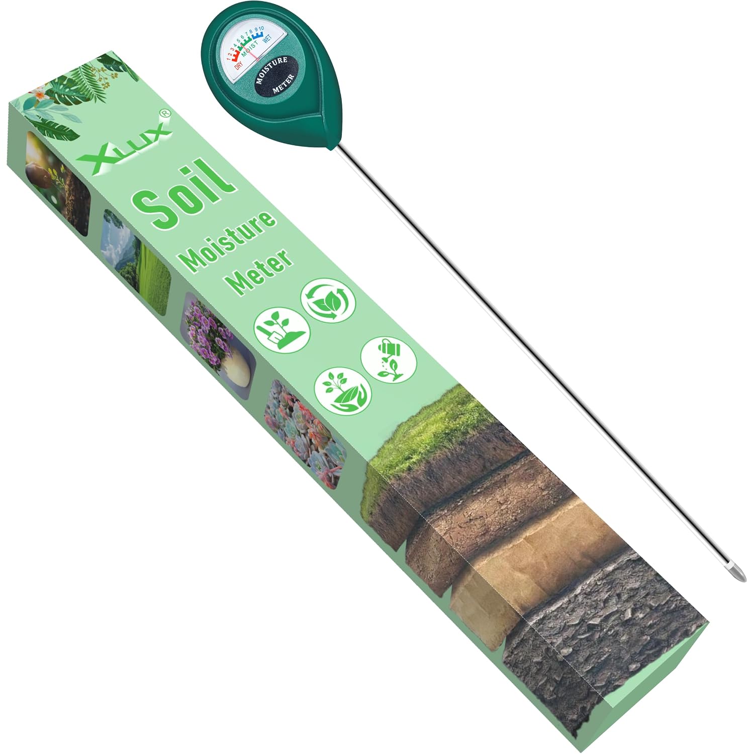 Long Probe Deep Use Soil Moisture Meter, Water Monitor Indicator Sensor, Hygrometer For Outdoor Indoor Large Pot Plants, Flower, Gardening, Farming