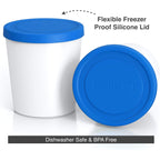 Balci - Premium Ice Cream Containers (2 Pack - 1 Quart Each) Perfect Freezer Storage Tubs With Lids For Ice Cream, Sorbet And Gelato! - Blue