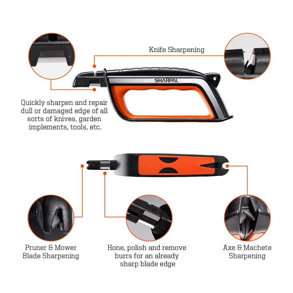 Sharpal 103N All-In-1 Knife Garden Tool Lawn Mower Blade Sharpener | Axe, Hatchet, Machete, Pruner, Hedge Shears, Scissors, Gardening Sharpening Tool Gifts For Men