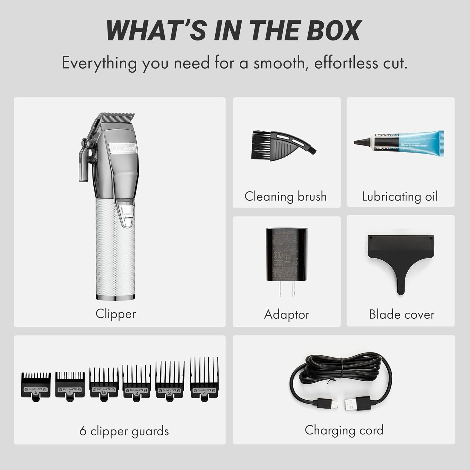 Babylisspro Fx+ Professional Barber Cord/Cordless Hair Clippers For Men, All Metal, Lithium Battery With 3-Hour Runtime