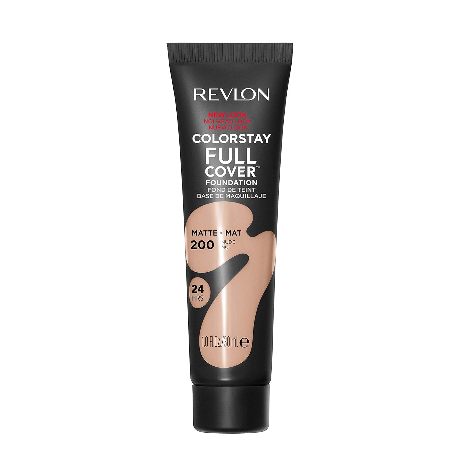 Revlon Colorstay Full Cover Longwear Matte Foundation, Heat & Sweat Resistant Lightweight Face Makeup, 200 Nude, 1.0 Fl Oz