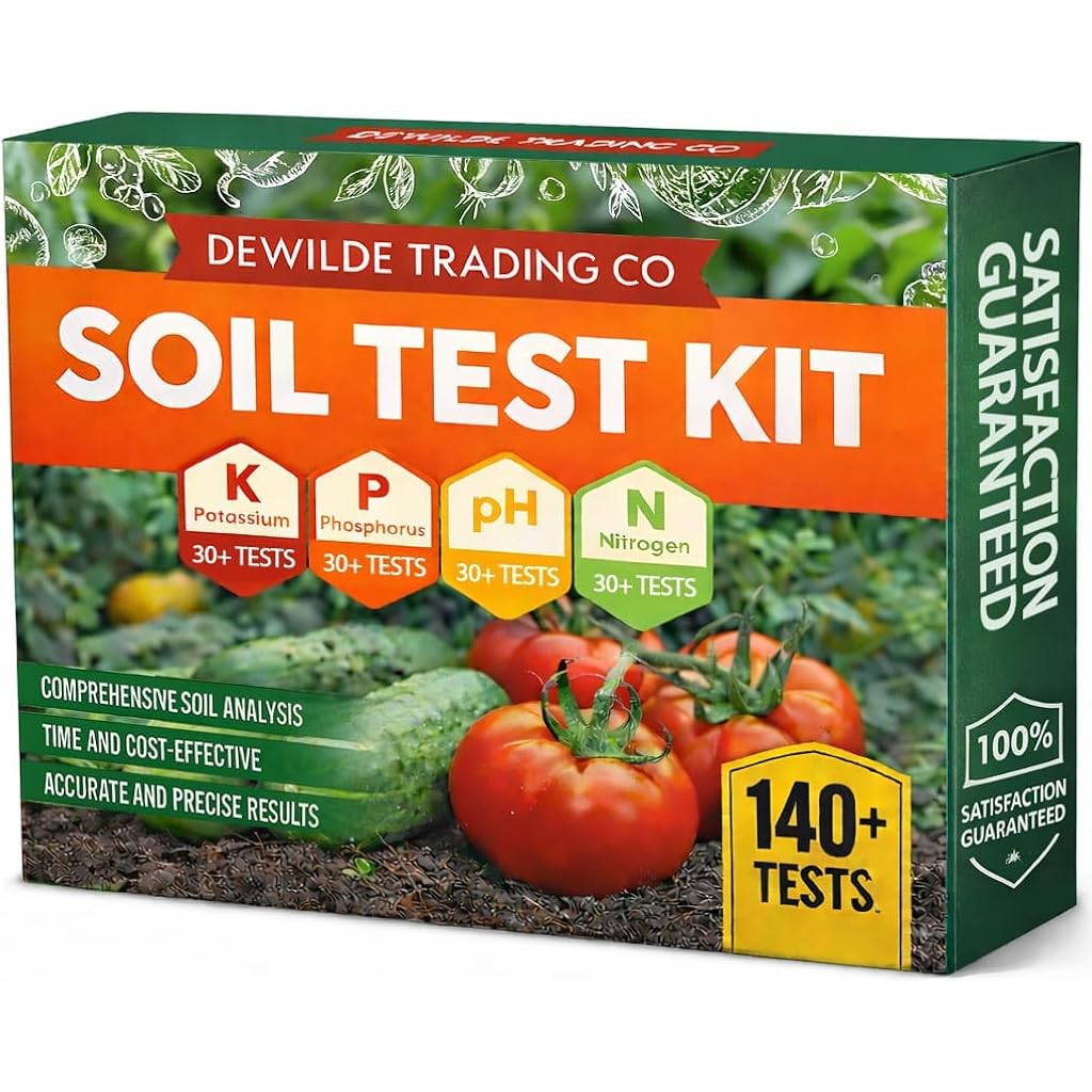 Soil Test Kit 140 Tests (2026 Updated Instructions) – Ph, Nitrogen, Phosphorus, Potassium & Ammonia – Garden, Lawn & Plant Soil Tester Kit For Accurate Fertility Analysis