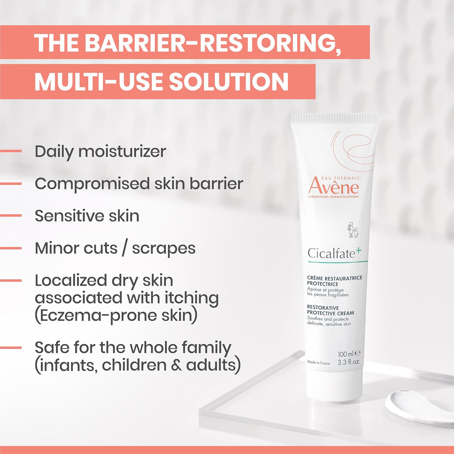 Avène Cicalfate+ Restorative Protective Cream, Face Moisturizer, face cream for sensitive skin, helps restore skin barrier, restorative cream, safe for infants, children and adults