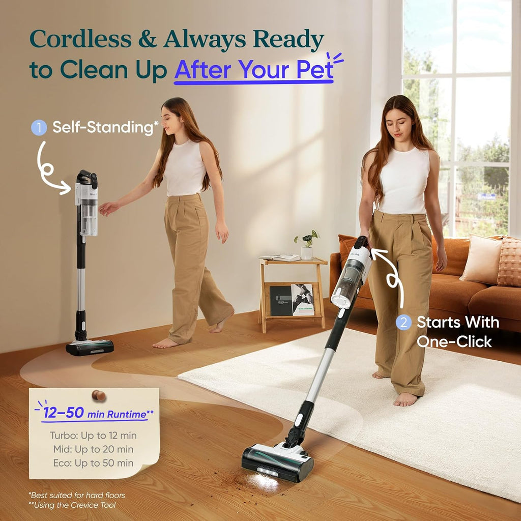 Levoit Cordless Vacuum Cleaner, Anti-Tangle For Pet Hair, Up To 50 Minutes