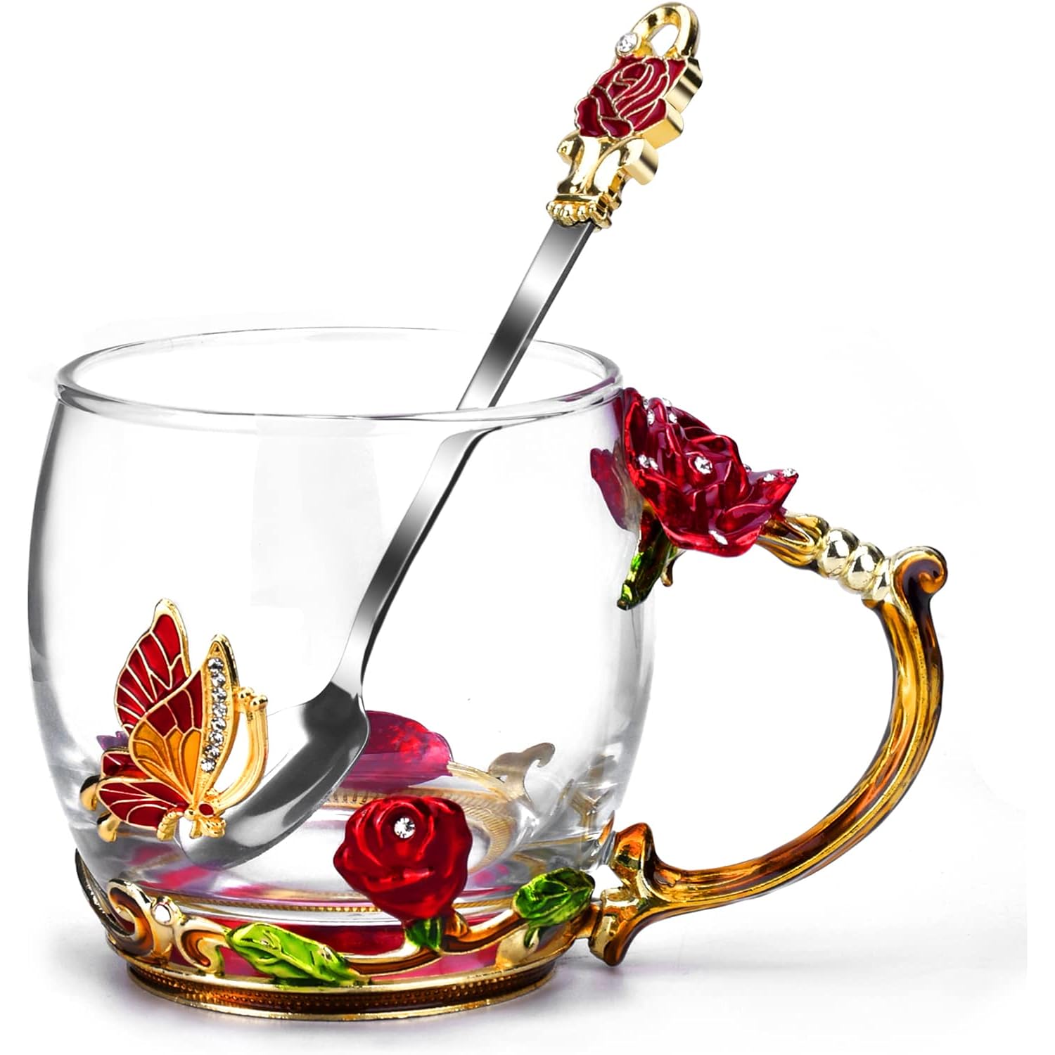 OEAGO Gifts for Mom Women Mothers Day Valentines Day Gifts Glass Coffee Enamels Mug Best Birthday Valentine's for Her Girlfriend Wife from Daughter Son Tea Cup Christmas Stocking Stuffers