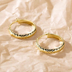 AIGAMIT 14K Gold Hoop Earrings for Women Gold Earrings for Women Trendy 14k Gold Hoop Earring for Women Hoops Unique Pattern Womens Hoops Earring 25mm