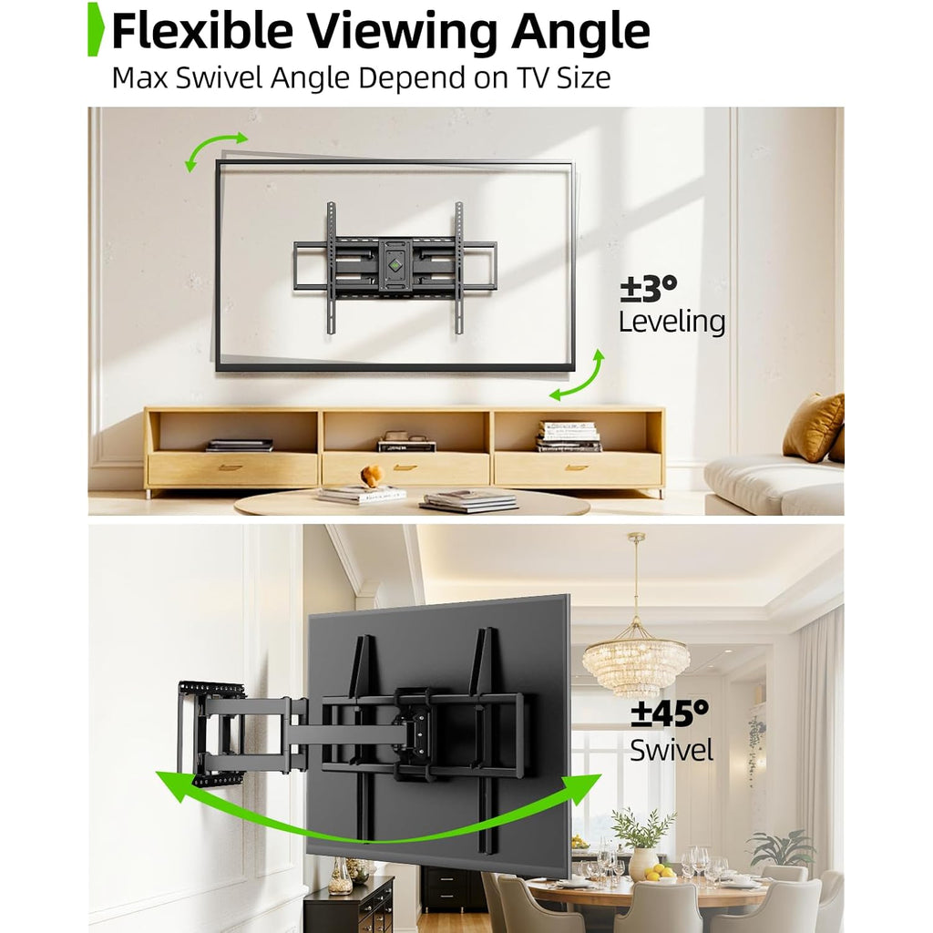 Usx Mount Heavy Duty Full Motion Tv Wall Mount For 60-120 Inch Tvs, Holds 220Lbs, 28" Extension Wall Bracket, Preassembled Tv Mount For 65" 75" 85" 90" 98" 100", Max Vesa 900X600Mm, Fits 12-24" Studs