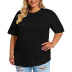 rosemia Plus Size Tshirts for Women Oversized Casual Tees Crewneck Short Sleeves Blouses 2026