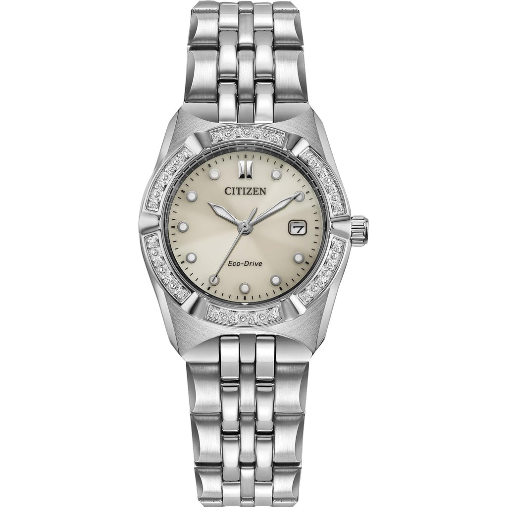 Citizen Ladies Eco-Drive Dress Classic Corso Watch, Diamond-Accented Bezel, 3 Hand, Date