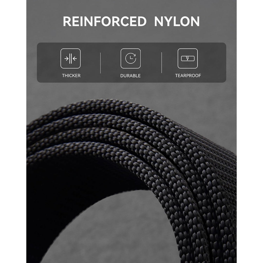 Chaoren 1.5" Nylon Ratchet Belts For Men - Adjustable Casual Work Belt With Slide Buckle - Trim To Fit