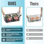 4 Pcs Stackable Wire Baskets For Pantry Organizers And Storage,Vegetable Fruit Basket For Countertop,Kitchen Storage Metal Baskets,Produce Potato Onion Storage Bin-Black
