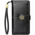 Lavemi Womens Large Capacity Genuine Leather RFID Blocking Wallets Wristlet Clutch Card Holder