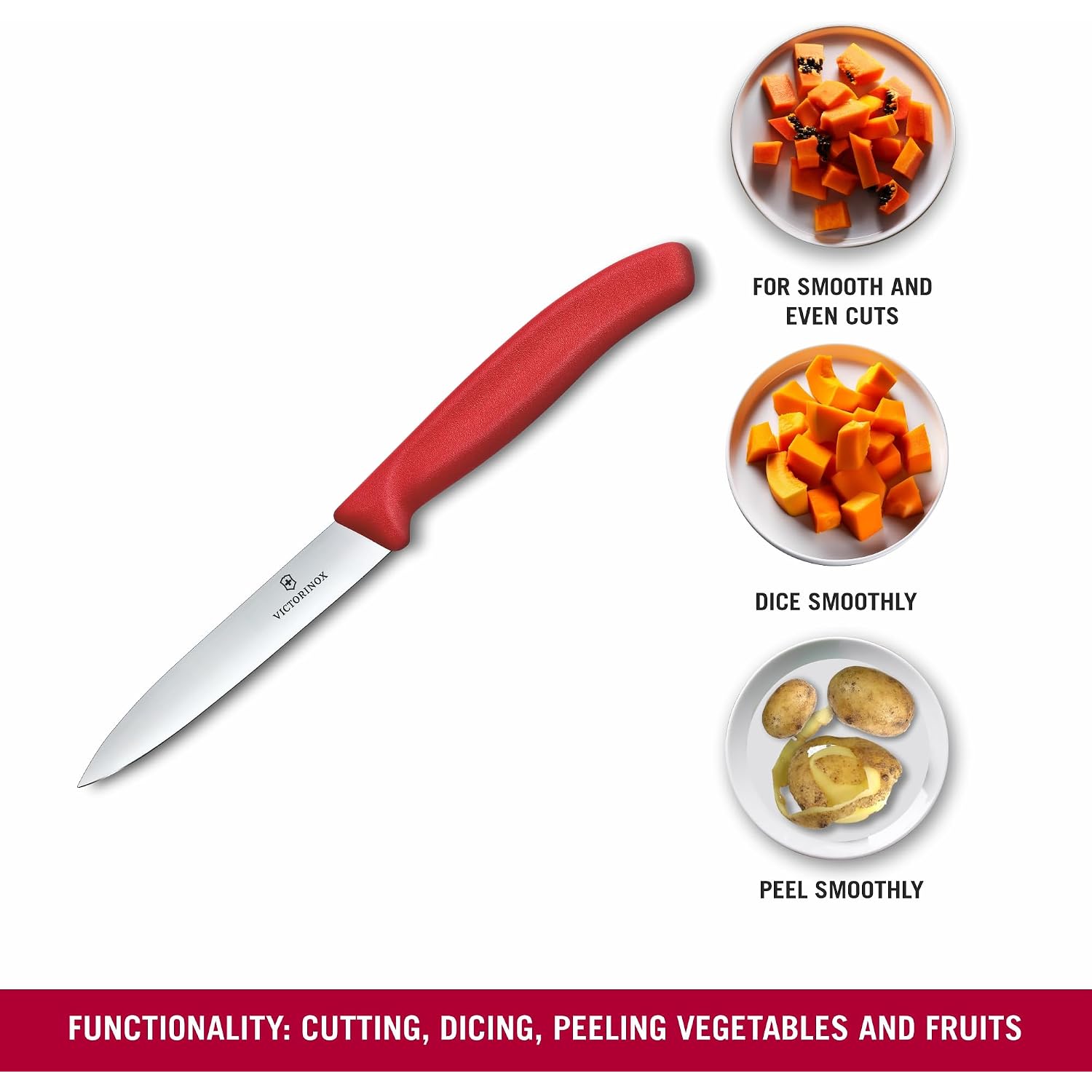 Victorinox Swiss Classic 4 Inch Straight Edge Paring Knife - Red