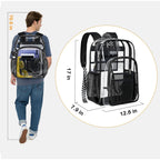 Clear Backpack Transparent Heavy Duty School Pvc Bookbag See Through Bag Boys And Girls For College Work Travel Security