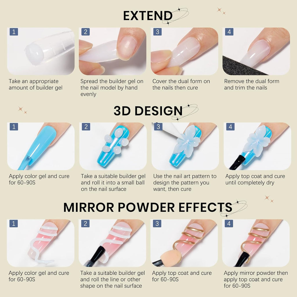 Solid Sculpture Builder Gel, 3D Nail Gel Milky White Non-Stick Hand Nail Extension Gel for Carving Patterns Decoration Nail Art Emboss Hard Gel for Nails Mnicure DIY at Home 14g(0.49 oz)
