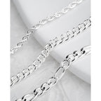Sterling Silver Ankle Bracelets for Women Strong Lobster Clasp - Cuban Link, Figaro, Rope, Flat Mariner, Snake Herringbone, Satellite, Paperclip - Summer Beach Waterproof Silver Anklet