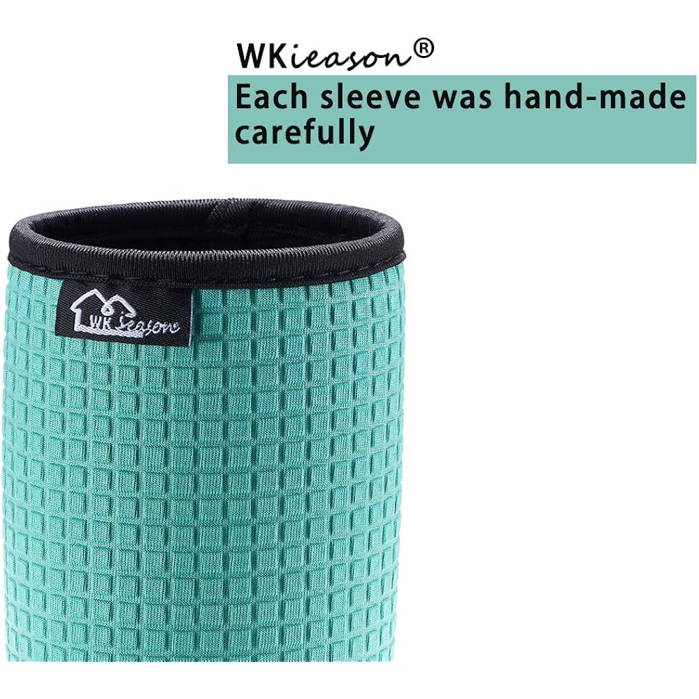 Wkieason 12Oz Standard Can Sleeves Insulators Sleeves Standard Can Covers 12Oz Beer Bottle Sleeves Coolers Holder Non-Slip Neoprene Can Coolier Sleeves 4Pc Pack (Black/Red/Yelllow/Blue)