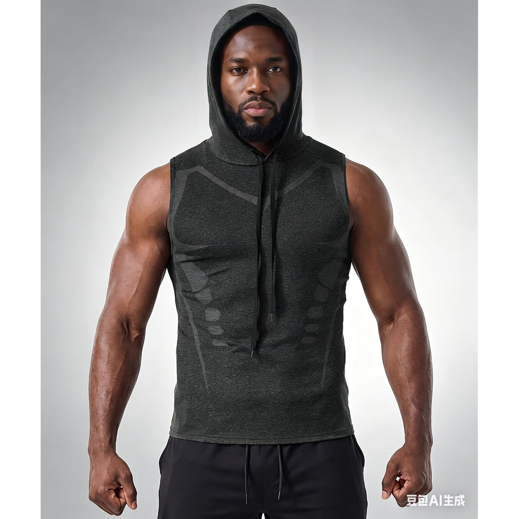 Mens Sleeveless Hooded Tank Tops Upf 50+ Uv Sun Protection Quick Dry Athletic Running Workout Gym Muscle Shirts With Hoodie