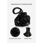 Babeyond Clutch Purses For Women - Evening Bags Flower Satin Handbag Classy Wristlet Purse For Party Daily Wedding