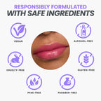 Wonderskin Lip Oil Rehab Serum - Color Changing Lip Oil From Clear To Pink - Ph-Activated, Non-Sticky & Hydrating Tinted Serum For Dry Lips (Kissed)