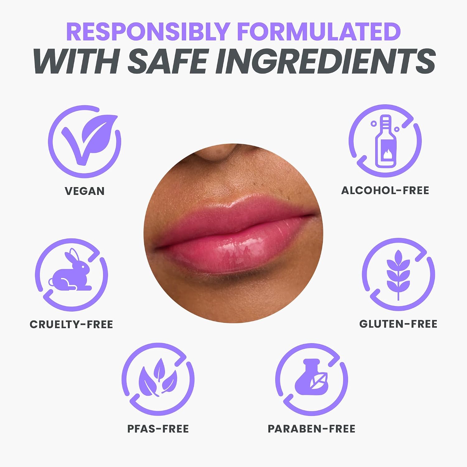 Wonderskin Lip Oil Rehab Serum - Color Changing Lip Oil From Clear To Pink - Ph-Activated, Non-Sticky & Hydrating Tinted Serum For Dry Lips (Kissed)