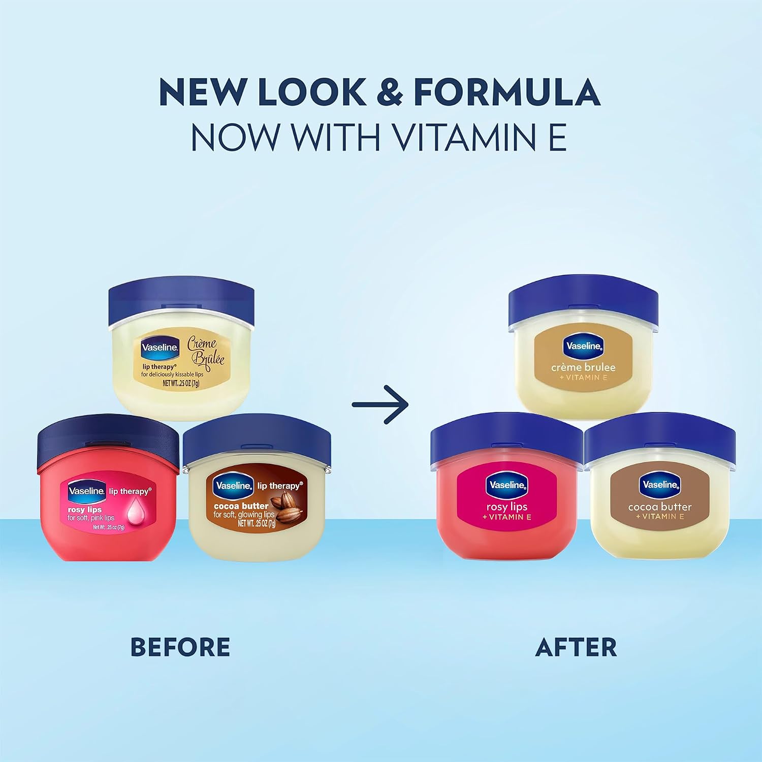 Vaseline Lip Therapy Variety 3-Pack – Crème Brûlée, Rosy Lips, Cocoa Butter Mini Lip Balms For Soft, Glowing, And Deliciously Kissable Lips, 0.25 Oz Ea