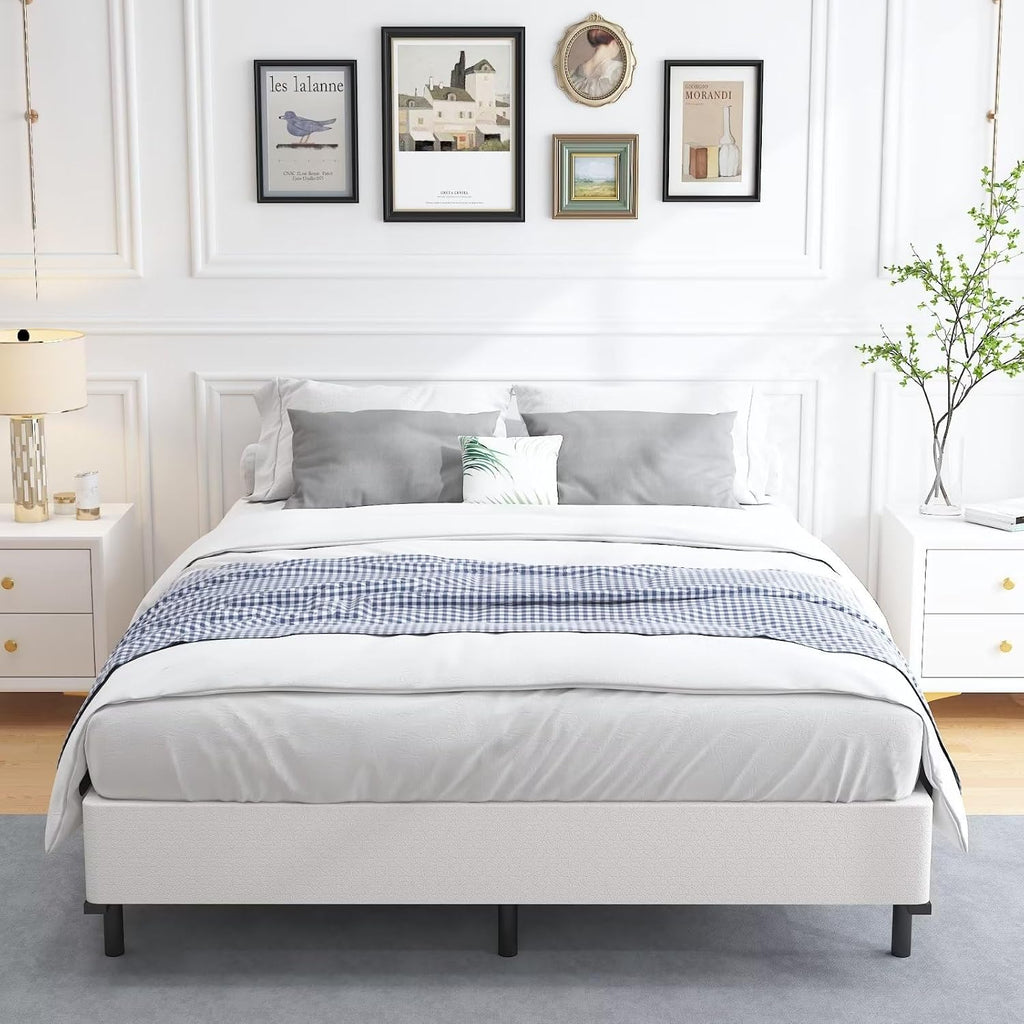 Aldrich Box Springs King Size 9 Inch, Heavy Duty Metal Frame Mattress Foundation With Easy Clean Cover, Noise Free, Easy Assembly