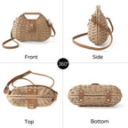 Richeart Clutch Purses For Women - Summer Beach Crossbody Bag With Adjustable Strap - Boho Shoulder Handwoven Straw Purse