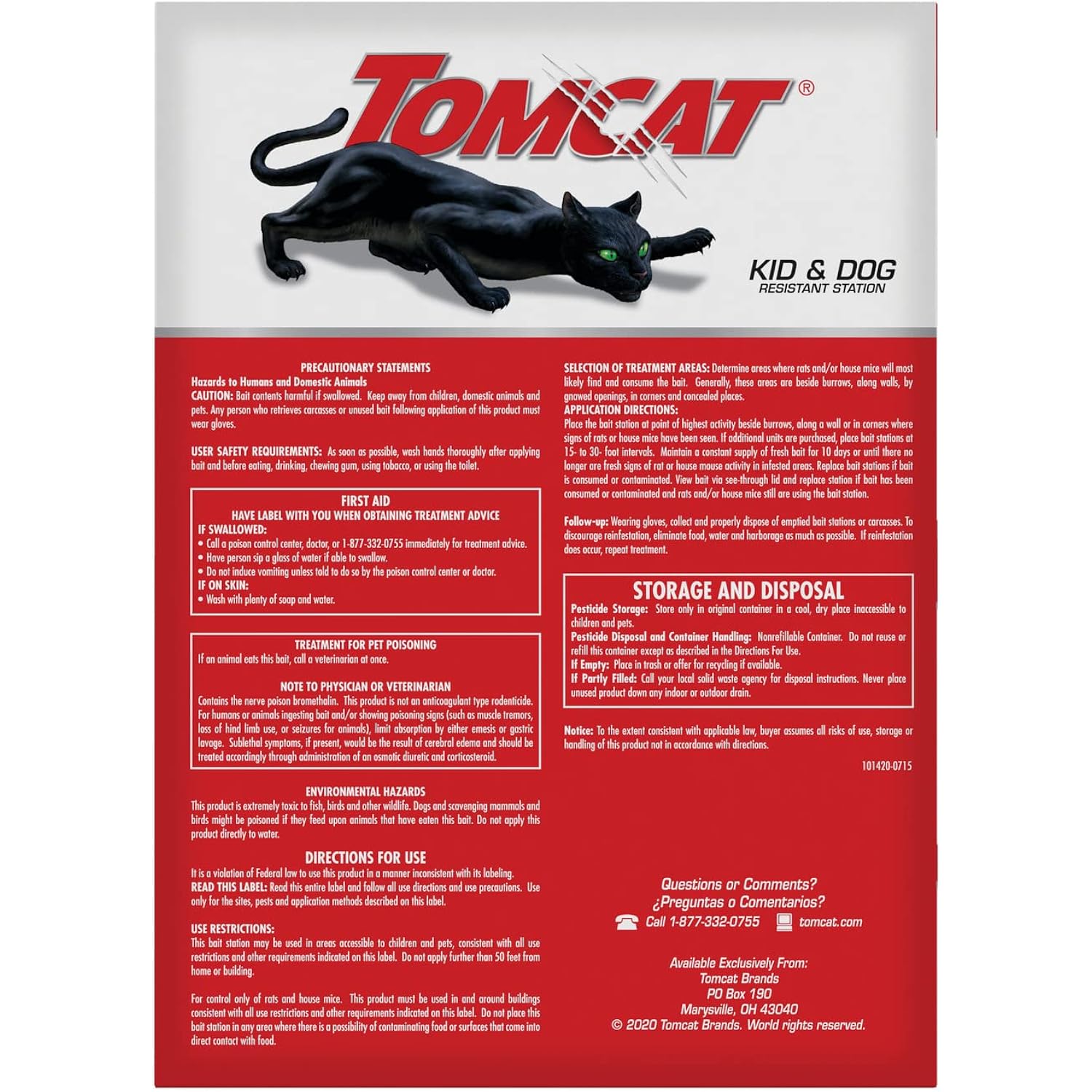 Tomcat Rat & Mouse Killer, Child & Dog Resistant, Disposable Station, 8 Oz. | 2 Pre-Filled Ready-To-Use Bait Stations, Indoor And Outdoor Use, Weather Resistant, Easy Monitoring, Value Pack