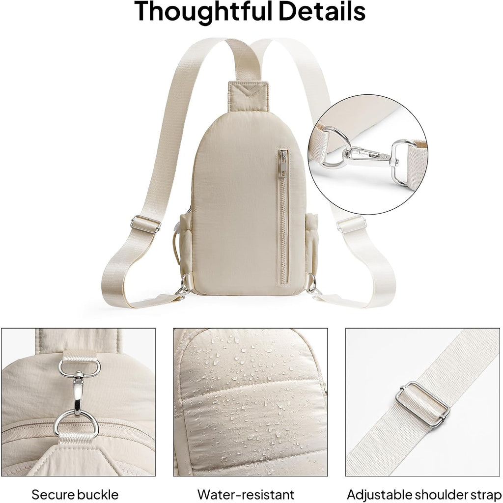 Sling Bag For Women, Anti-Theft Crossbody Bag With Rfid Blocking & Water Bottle Holder For Travel, Water-Resistant