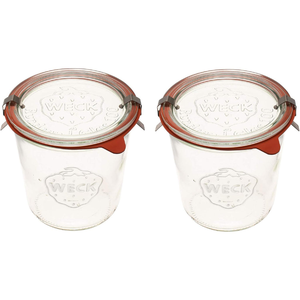 WECK Canning Jars 742 Mold Jars made of Transparent Glass - Eco-Friendly Canning Jar - Storage for Food, Yogurt with Air Tight Seal and Lid - 1/2 Liter Tall Jar Set - (2 Jars)