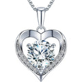 ONLYLIKE Heart Pendant Necklace Gifts for Wife, Engraved 'I LOVE YOU' Gift for Wife, 1-3 Carat Moissanite Necklace, Anniversary Eternity Jewelry Present for Wife, Birthday Gifts for Women