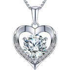 ONLYLIKE Heart Pendant Necklace Gifts for Wife, Engraved 'I LOVE YOU' Gift for Wife, 1-3 Carat Moissanite Necklace, Anniversary Eternity Jewelry Present for Wife, Birthday Gifts for Women