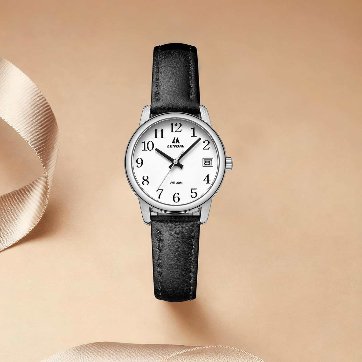 LN LENQIN Ladies Watches Analog Quartz Watch for Women Waterproof Women's Wrist Watches Easy Reader Womens Watch with Leather Strap