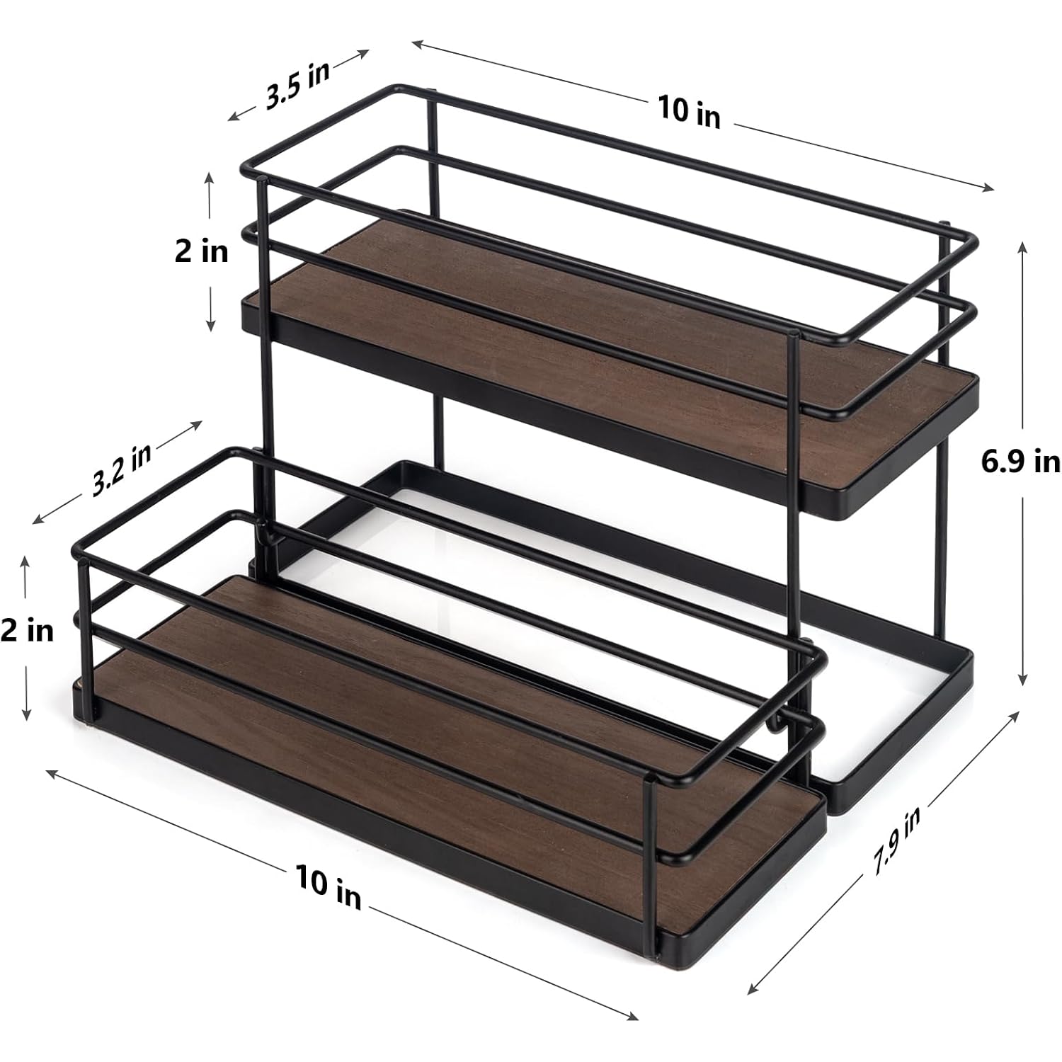 Kimilus 6 Bottle Capacity Coffee Syrup Organizer 2 Tier Coffee Syrup Stand Shelf For Coffee Bar Kitchen Small Wine Rack For Bar Family Storage For Syrup Wine Dressing